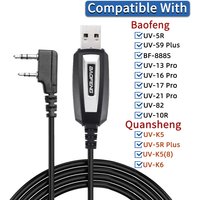 USB-Programmierkabel mit CD für Baofeng UV-5R 82 888S UV-S9PLUS UV-13 16 17 21 Pro Quansheng UV-K5 5R Plus Walkie Talkie Radio