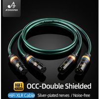 New Upgrade HiFi XLR Audio Cable OCC Plated Silver with Double Shielding Noise-free 2XLR Male Cable for Mixer Microphone