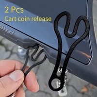 2pcs Shopping Cart Token Keychain 3D Plastic Printed Portable Reusable Supermarket Trolley Unlocking Tool Key Chain Key Ring New