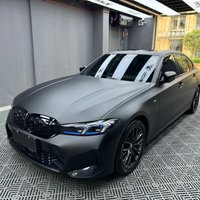 PET Matte Satin Black Vinyl Wrap Film Roll with Air Release Stretchable Self Adhesive Decal Sticker Motorbike Car Wrapping Foil