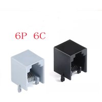 10-50Pcs RJ12 6P6C RJ11 PCB Mount Telephone Modular Connector Socket Interface Crystal Female Socket Telephone For Plug Jack 55A