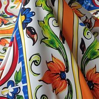 Stretch Satin Plaid Pattern Digital Printing Clothing Fabric Sewing Handmade DIY Shirt Dress Designer Material Per Meter