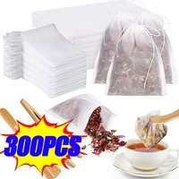300/100Pcs Tea Bags Non-woven Fabric Filter Bags for Spice Tea Infuser with String Heal Seal Disposable Teabags Empty Tea Bags