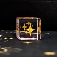 16mm Glass Material Dice of Four-pointed Star Pattern D6 Cube Dice for Home Casual Party Gathering Game Board Game Accessories