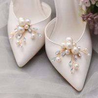 1PC (not 1pair) Removable Wedding Shoes Decorations Bag Brooch Crystal Pearls Charm Buckle Handmade Alloy Flower Shoes Clip
