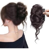 1pc Elegant Chignon Bun Extension Claw Clip Synthetic Hairpiece Fake Hair Bun for Women Girls Daily Party Wedding