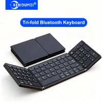 Tri-Fold Bluetooth Keyboard Portable Mini Keyboard Rechargeable Keyboard Mute Wireless Keyboard For Laptop Windows Android IOS