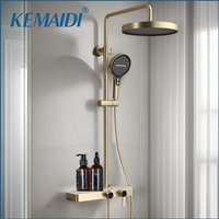 KEMAIDI Bathroom Shower System Set Hot and Cold Control Multifunctional Knobbed Triple Function Shower Set with Hand Shower
