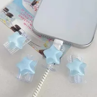 2PCS 3D Star Charger Protector Cover Charger Line Protectors Organizer Winder Protector Cover Accessories