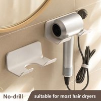 Hair Dryer Storage Rack Non Perforated Bathroom Household Hair Dryer Holder Bathroom Air Duct Wall Hanging Rack Wall Mounted