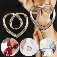 Adjustable Knot Scarf Buckle Pin - Decorative Crystal Silk Brooch Clip for T-Shirts Blouses Shawls Women's Fashion Accessories