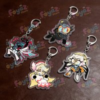 Cute Anime Characters Keychain Accessories Bag Charms Women Girls Keyrings Acrylic Charms: Abel, Lute, Vox, Baxter