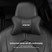 For Honda Civic Ice Silk Breathable Car Seat Headrest Neck Pillow Car Logo Interior Accessories Automobile Decoration