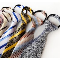 Men Zipper Tie Lazy Ties Fashion 8cm Business Necktie For Man Skinny Slim Narrow Bridegroom Party Dress Wedding Necktie Present