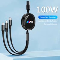 3-in-1 Car Interface Charger Data Cable Safe Fast Charging For BMW M Emblem E46 E36 E34 F10 E90 F30 E60 F30 E53 E30 E92 E87