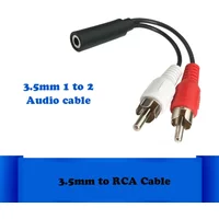 3.5mm Jack RCA Stereo Audio Cable Converter Male to 2 RCA Female Adapter