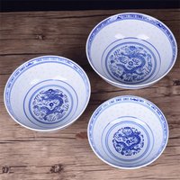 Blue and White Porcelain Dragon Pattern Rice Bowl Ceramic Under Glaze Jingdezhen Soup Noodle Bowl Creative Fruit Bowl Tableware