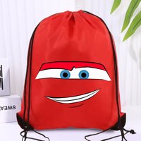 Lightning Mcqueen and Sally Polyester Outdoor Drawstring Bag Anime Cartoon Fashion Shopping Bag Men Women Portable Storage Bags