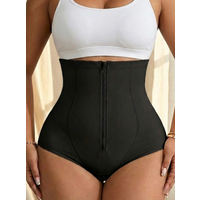 Women's High Compression Tight-Fitting High Waist Zipper Shapewear Shorts Tummy Control Butt Lifting for Hourglass Silhouette