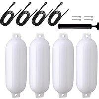 4x Marine Boat Fenders for Docking Yacht sailing boat Anchor Buoy Shield Protection 11x40cm Boat Fender Bumpers with 4 Ropes