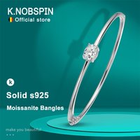 KNOBSPIN 2ct Oval Cut Moissanite Bangles Elegant Women Diamond Solid s925 Silver GRA Certified Dainty Bracelet Fine Jewelry Gift