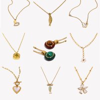 E.B.belle Pearl CZ Heart Pendant Women's Necklaces 18K Gold Hypoallergenic Chain Choker Elegant Jewelry Necklaces Party Gift