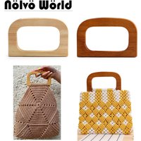 2/4/10pcs Solid Wooden Bag Handle Small D Shape Bag Straps DIY Handbag Parts Tote Bag Handle Replacement Bags Dee Ring Handle