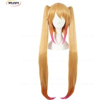 High Quality Tohru Cosplay Wig Kobayashi Dragon Maid Long Golden Pink Ombre Heat Resistant Synthetic Hair Anime Wigs + Wig Cap