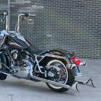 Motorcycle Fishtail Dual Exhaust System Muffler Exhaust Pipe For Harley Softail Classic Heritage Deluxe Fat Boy Silm 97-17