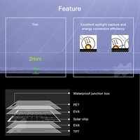 150W Shingle-Technologie ETFE PET Halbflexibles Solarmodul Monokristalline Solarzelle für 12/24/36/48V Batterieladesystem