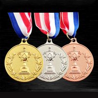 5.2cm Gold/Silver/Bronze Medal Award Medals with Neck Ribbon Sports Rewards Metal Winner Medals for Competitions Party Race