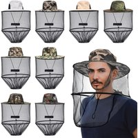 Mosquito Hat With Hidden Net Mesh Repellent Protection Insect Bee Protection Men Women Outdoor Sunscreen Fishing Cap Foldable