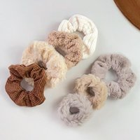 New 7 Pcs/Set Women Hair Scrunchies Set Plush Solid Hair Band For Girls Ponytail Holder Rubber Bands Hair Ties Hair Accessories