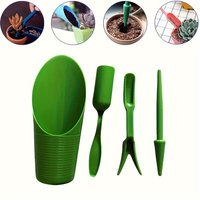 4-Piece Set of Succulent Gardening Tools, Plastic Seedling Starter Bucket, Flower Potting Tool Set