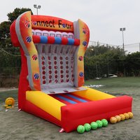 BASKETBALL CONNECT 4 Commercial Connect Basketball Toss Inflatable Connecting Carnival Game Toys for Sale