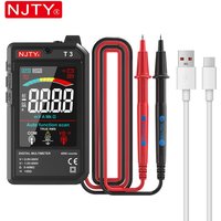 NJTY T3 multimètre numérique intelligent type-c charge automatique 4000 points Ultra-mince NCV fil sous tension affichage couleur multimètre outil