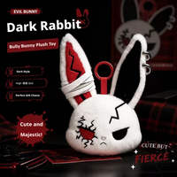 HOT Gothic Bunny Plush Keychain RabbitBag Charm with Bandage Desian Kawaii Key Ring Pendant Car Bag Ornament Halloween gifts