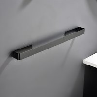 Aluminum Towel Holder Black Towel Bar Free Punch Towel Hanger 3M Tape Bathroom Accessories Anodize Euro Style Towel Shelf