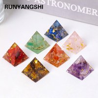 1PC 2cm Natural Crystal Stone Mini Pyramid Statue Reiki Stone Pyramid Amulet Fengshui Sculpture for Home Office Decoration