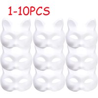 1/2/3/5/8/10pcs Masquerade Cat Face Masks DIY Party Masks Props Paintable Blank Masks Party Cosplay Accessories