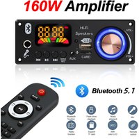 160W Amplifier Bluetooth 5.1 MP3 Decoder Board 2*80W Audio Player 12V DIY MP3 Player Car FM Radio Module TF USB Mic Record Call