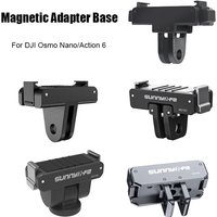 Magnetic Adapter Mount for DJI Action 6 /Nano Quick Release Mount Base for DJI Osmo Nano /Action 6 Camera Tripod Adapter Selfie