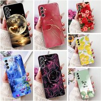 For Samsung Galaxy A24 4G Case SM-A245F Cover Fashion Flower Marble Soft Silicone Phone Covers For Samsung A14 A34 A54 5G Fundas