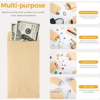 Ultra-Thin DIY Coin Storage Envelopes Cash Storage Bags 50Pcs Cash Envelopes Money Container Kraft Paper Coin Cash Pouches