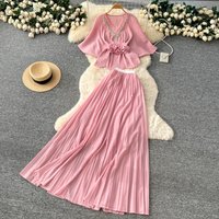 Elegant rhinestone Dress Slim Party Club Vintage Dress Korean Fashion Women Clothes Two Piece Set