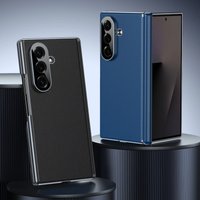 Premium Leather Phone Case for Samsung Galaxy Z Fold 7 6 5 4 Shockproof Matte Protective Cover for Samsung Z Fold7 ZFold6 ZFold3