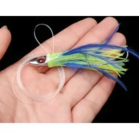 Tied up Saltwater Octopus Bait With Feather Hook/Lead Head Hook Long Tail String Hook Trolling Skirt Lure Accessories Tackle