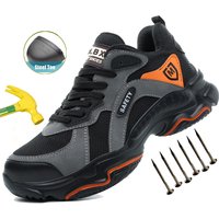 Slip On Safety Shoes Work Boots Steel Toe Men Non-Slip Lightweight Breathable Industrial Shoes Anti shock Protective Boots