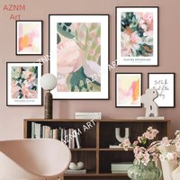 Abstract Watercolor Blooming Flowers Parterre Wall Art Canvas Painting Nordic Posters And Prints Pictures For Living Room Decor