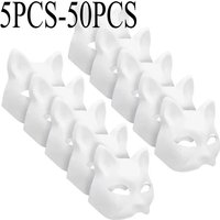 5-50Pcs Cat Fox Mask Halloween Blank Mask Costume for Adults for Holiday Party Role playing accessories